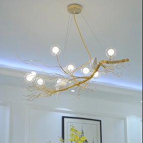 Retro Iron Branch Led Pendant Chandeliers Nordic Dining Room Chandelier Lighting Bird Nest LED Hanging Lights Fixture