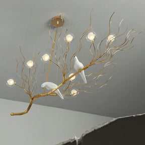 Retro Iron Branch Led Pendant Chandeliers Nordic Dining Room Chandelier Lighting Bird Nest LED Hanging Lights Fixture